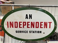 Original AN INDEPENDENT SERVICE STATION Enamel