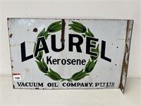 Original LAUREL Kerosene Double Sided Enamel Post