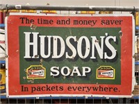 Original HUDSON SOAP Enamel Sign - 920 x 600