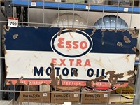 Original ESSO Extra Motor Oil Enamel Rack Sign -