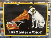 HIS MASTERS VOICE Enamel Sign - 610 x 450