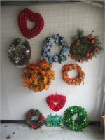 Group of Decorative Wreaths Includes Some