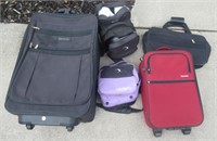 Assortment of Luggage and Bowling bags with