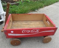 Coca-Cola Wood Crate Made into Small Wagon.