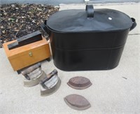 Group that Includes Metal Kettle, Shoeshine Kit