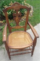 Antique Cane Bottom Chair.