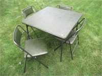 Card Table with Matching Chairs,