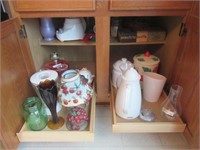 Cupboard Full Includes Oil Lamps, Cookie Jars,