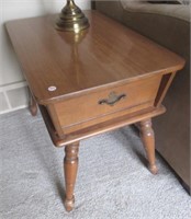 Pair of Single Drawer Front End Tables. Measures
