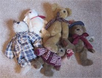 Collection of (5) bears including JB Bean, Boyds,