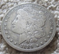 1889-O Morgan dollar.