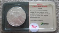 2002 UNC $1 Silver American eagle.