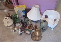 White doll chair, perfumers, Homeco figurines,