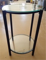 Glass Top End Table Round