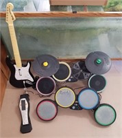 (Untested) Rockband Guitar And Drum Sets