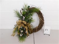 New One Of A Kind Handcrafted Grapevine Wreath,