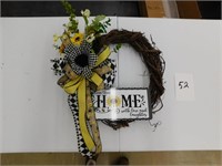 New One Of A Kind Handcrafted Grapevine Wreath,