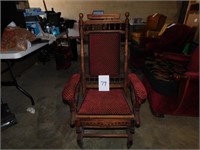 Antique Victorian Eastlake Platform Rocking Chair