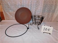 Wire Plant Basket And Metal Wall Mount Ring With