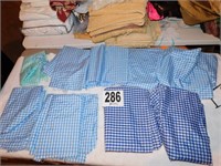 Several Pieces Blue Gingham Fabric (Bsmnt)