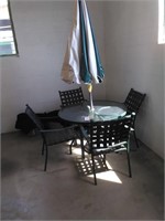 Patio Table with Umbrella and 4 Chairs