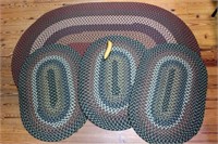 Quartet of Braided Woven Oval Rugs