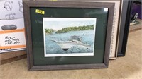 FRAMED MATTED OIL ON CANVAS SIGNED
