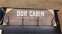 'OUR CABIN' NEW COAT RACK WALL MOUNT