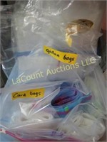 many assorted bags for cards, gallon more