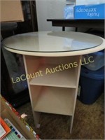 round storage side table glass top