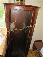 Antique curved glass front display cabinet