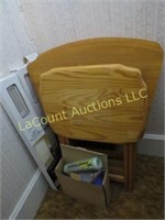 set of 4 wood TV trays window treatments
