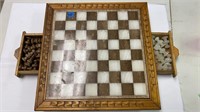 Onyx Chess set with wood frame