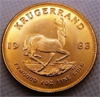 1983 South African Krugerrand 1 oz. Fine Gold Coin