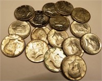 (16) 1964 Kennedy Silver Half Dollar Coins
