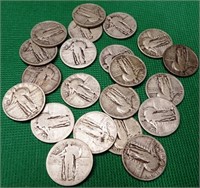 (21) Standing Liberty Silver Quarters
