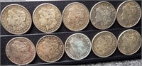 (10) 1921-S Morgan Silver Dollar Coins