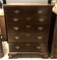 VINTAGE 6 DRAWER CHEST W/ INLAID TOP
