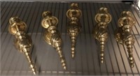 5 BRASS CANDLE SCONCES