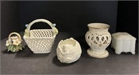 GROUP: MILK GLASS AND PORCELAIN, SOME LENOX