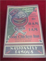 Vintage Coon Chicken Inn Menu Seattle, WA