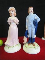 2 Porcelain Figures 19" Tall Blue Boy and Pinkie