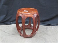 MAHOGANY ORIENTAL GARDEN STOOL