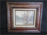 FRAMED LANDSCAPE OIL SIGNED LING