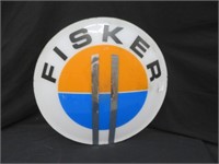 ROUND PLASTIC ADVERTISING 'FISKER' SIGN