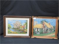 2 FRAMED NEEDLEPOINT PICTURES