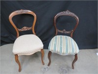 2 VICTORIAN MAHOGANY OCCASIONAL CHAIRS