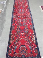 RED PERSIAN HALL RUNNER APPROX 2.5' X 9.5'
