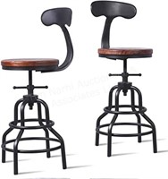 D Industral set of 2 bar stools