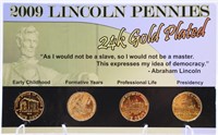 2009 24K Gold Plated Lincoln Penny Set